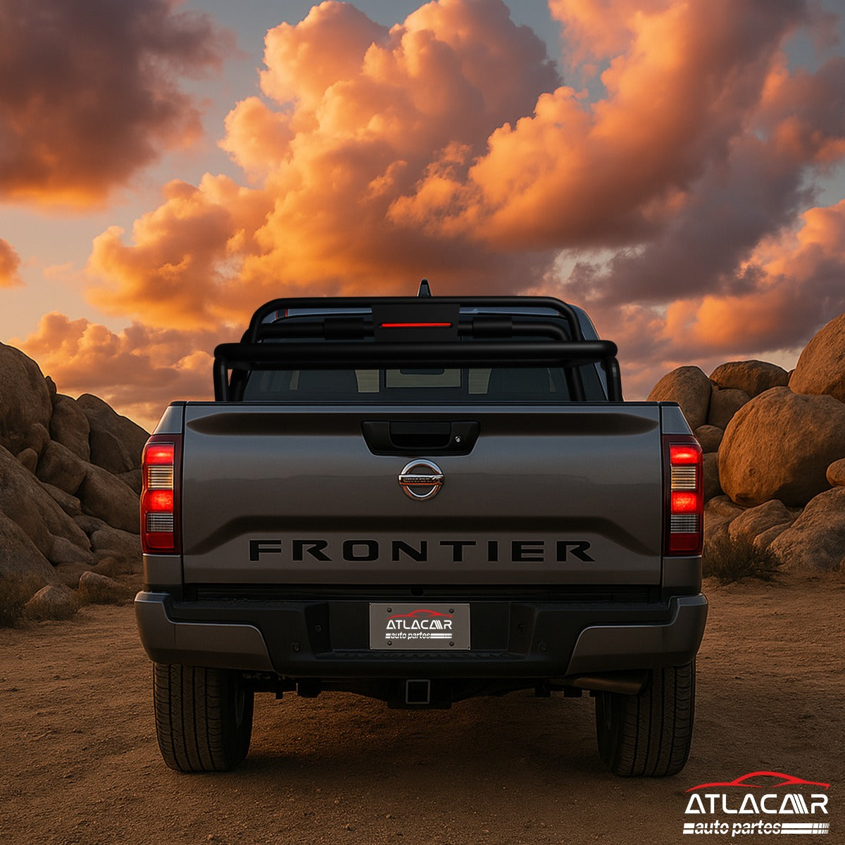 Roll Bar Con Canastilla Freno Led Toyota Tacoma Negro