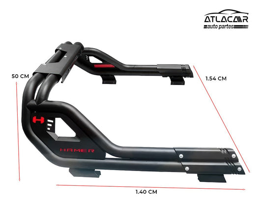 Roll Bar Con Freno Led /pasamanos A Chevrolet S10 Negro