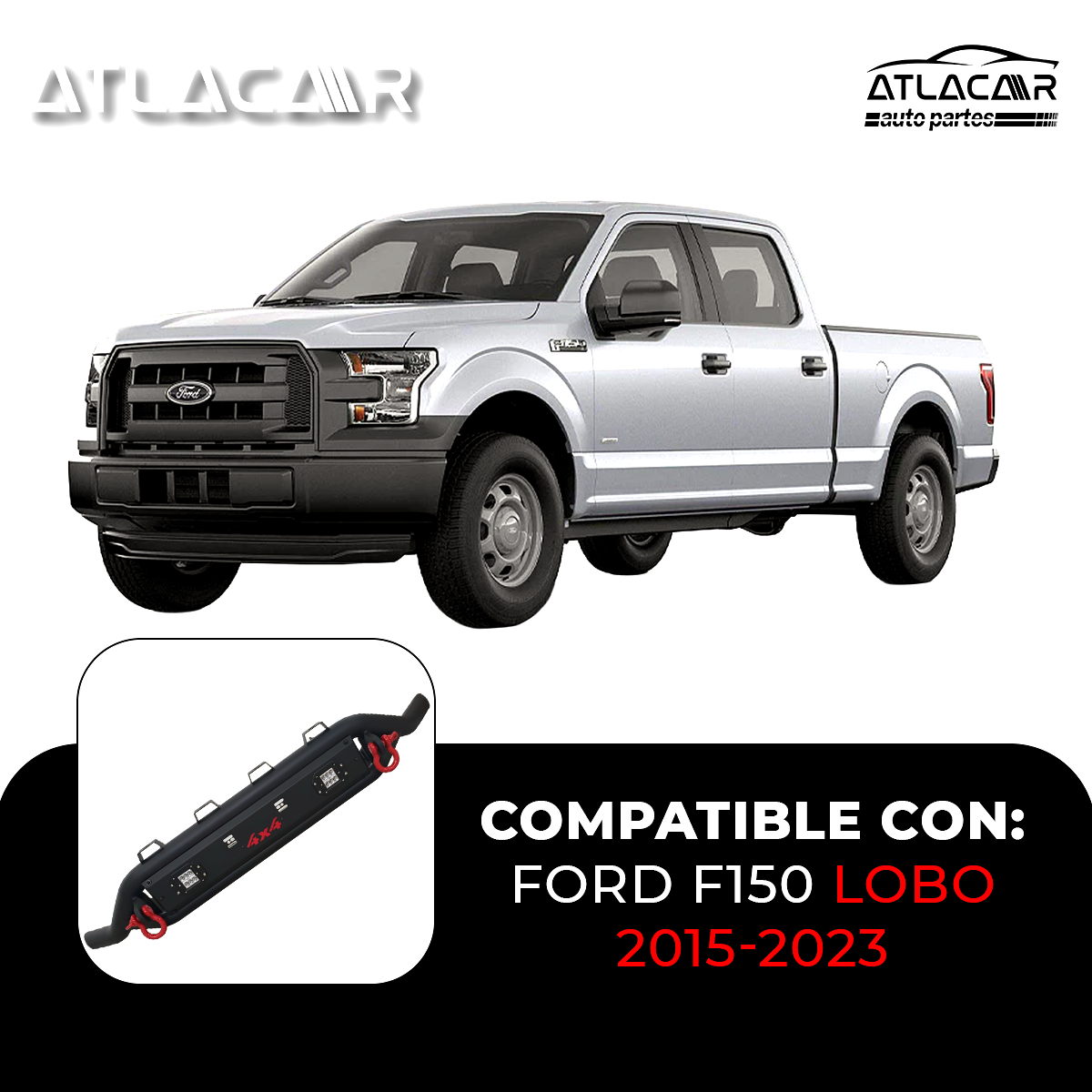 Tumbaburros Con Faros Y Armellas Reforzadas 4x4 Ford F150
