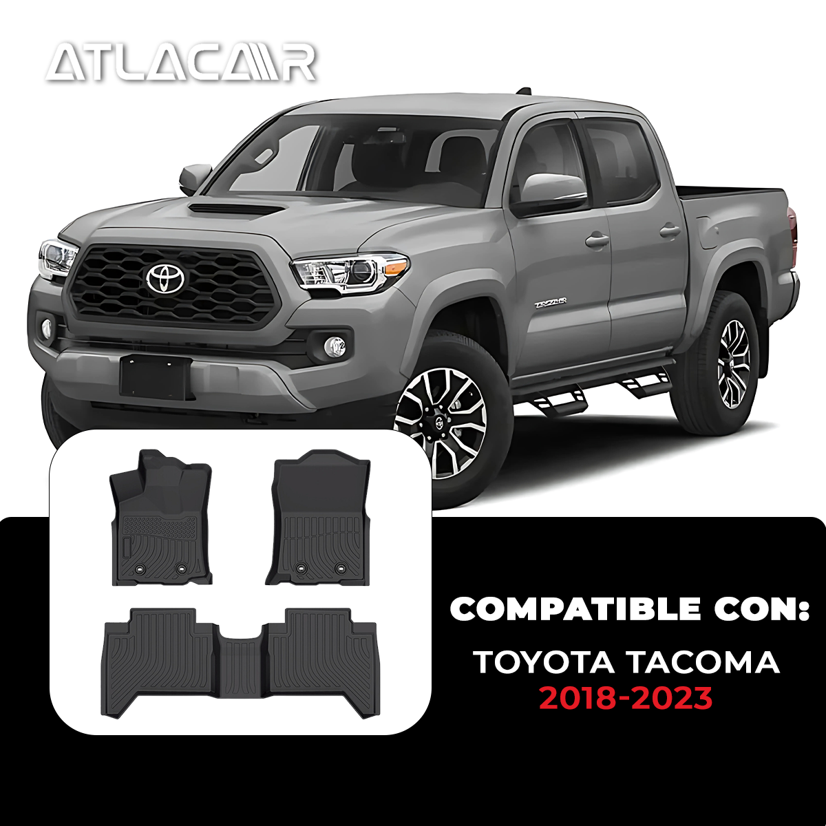Juego De Tapetes Para Auto Uso Rudo Toyota Tacoma 2018-2023
