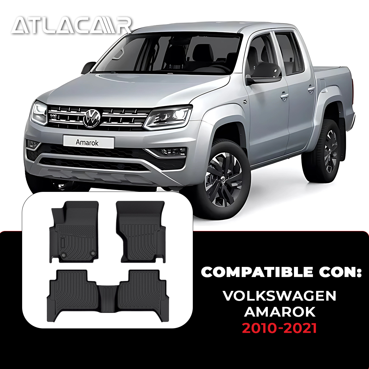 Juego De Tapetes Para Auto Uso Rudo Volkswagen Amarok 10-21