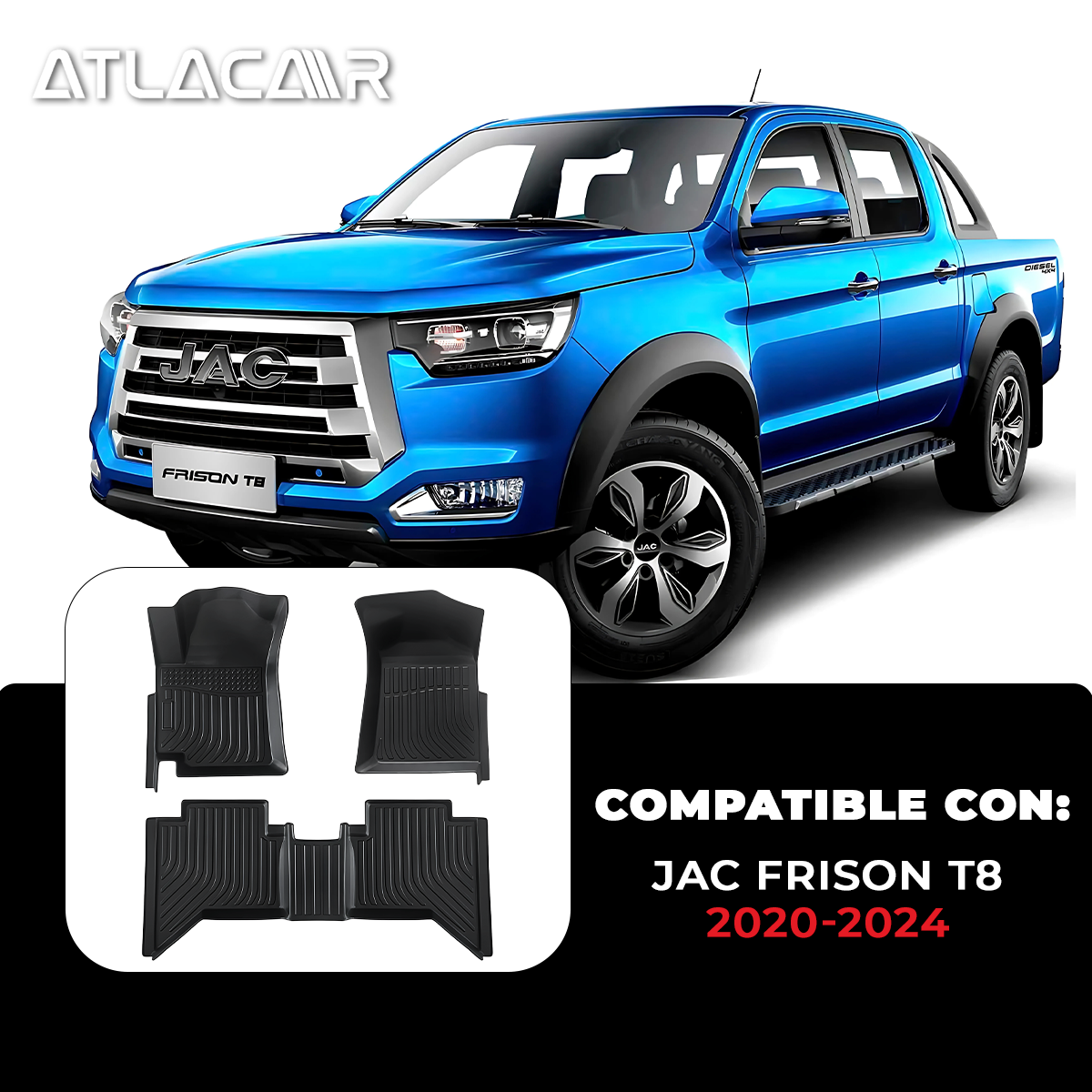 Juego De Tapetes Para Auto Uso Rudo Jac Frison T8 2020-2024