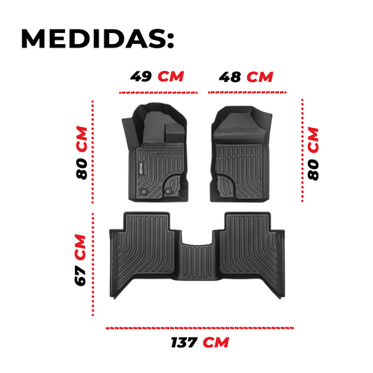 Juego De Tapetes Para Auto Uso Rudo Ford Ranger 2015-2021