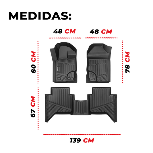 Juego De Tapetes Para Auto Uso Rudo Mazda Bt50 2015-2021