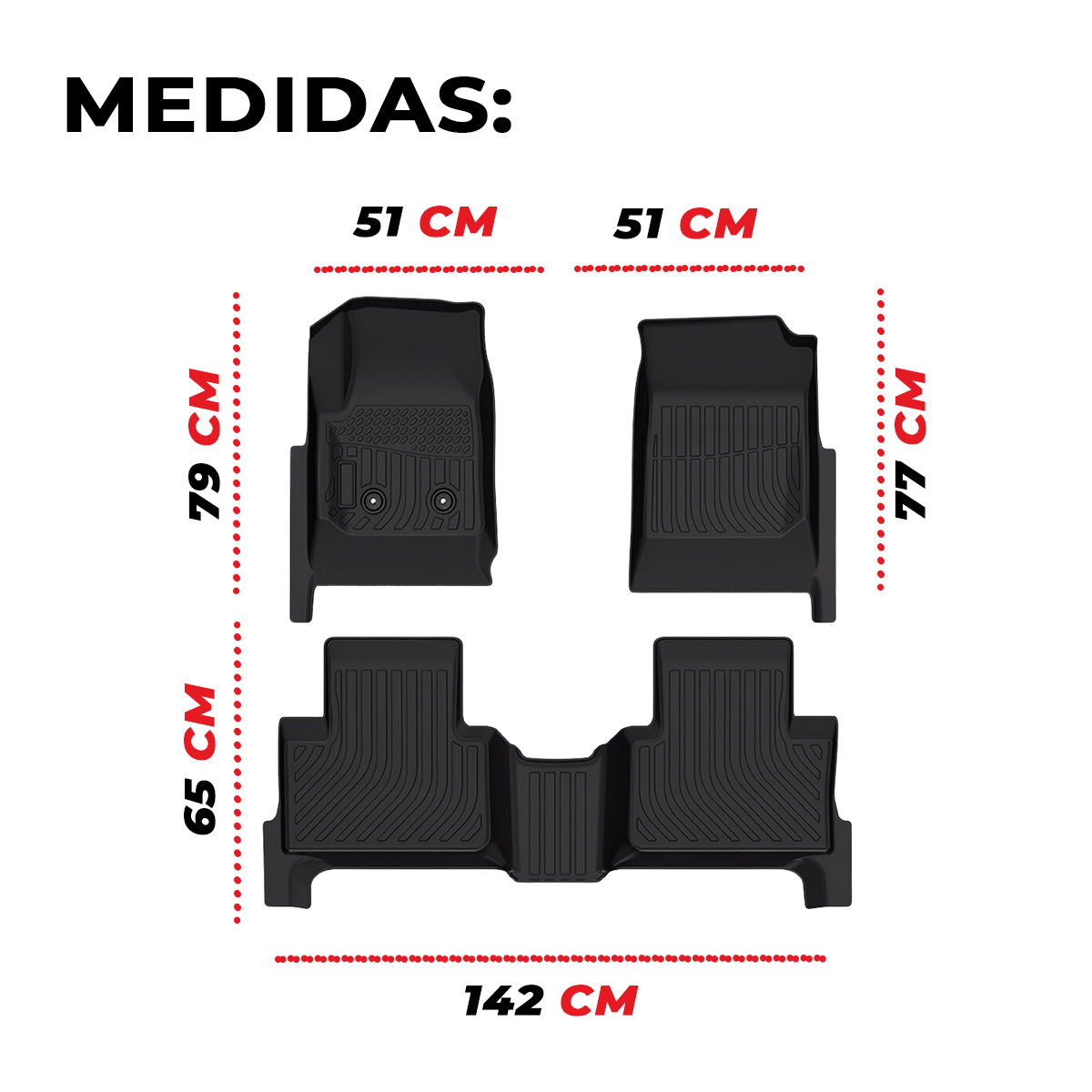 Juego De Tapetes Para Auto Uso Rudo Chevrolet Colorado 15-20