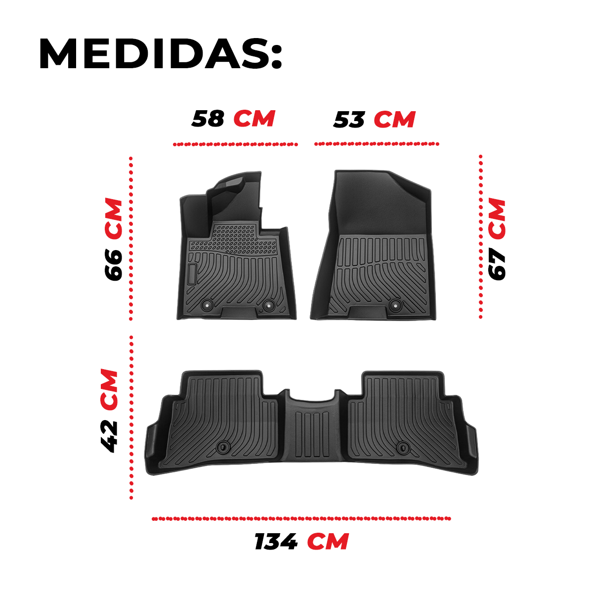 Juego De Tapetes Para Auto Uso Rudo Kia Sportage 2016-2021