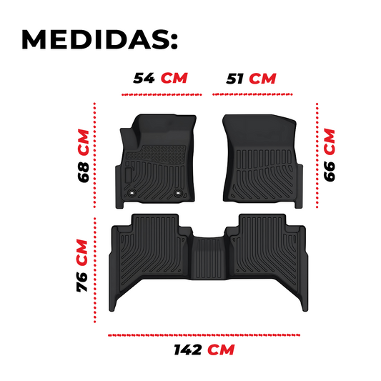 Juego De Tapetes Para Auto Uso Rudo Hilux Revo 2015-2024