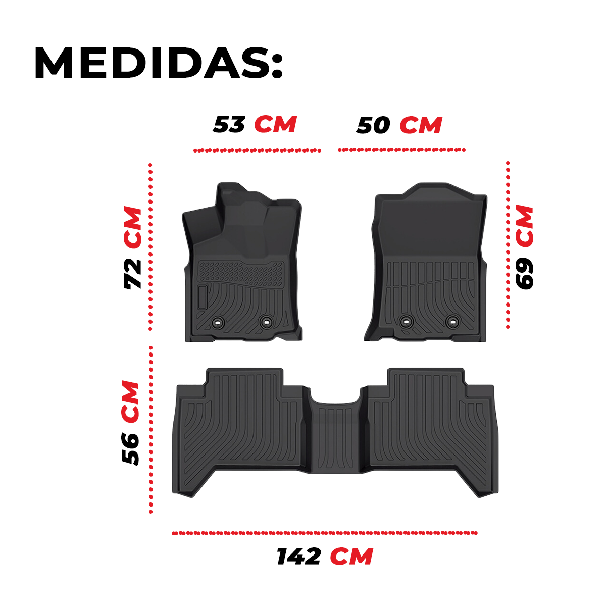 Juego De Tapetes Para Auto Uso Rudo Toyota Tacoma 2018-2023