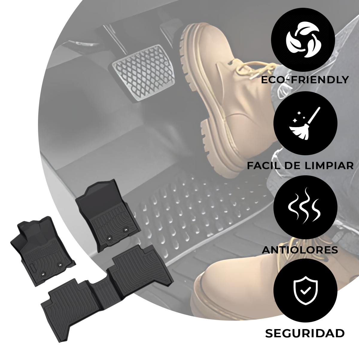 Juego De Tapetes Para Auto Uso Rudo Toyota Tacoma 2018-2023