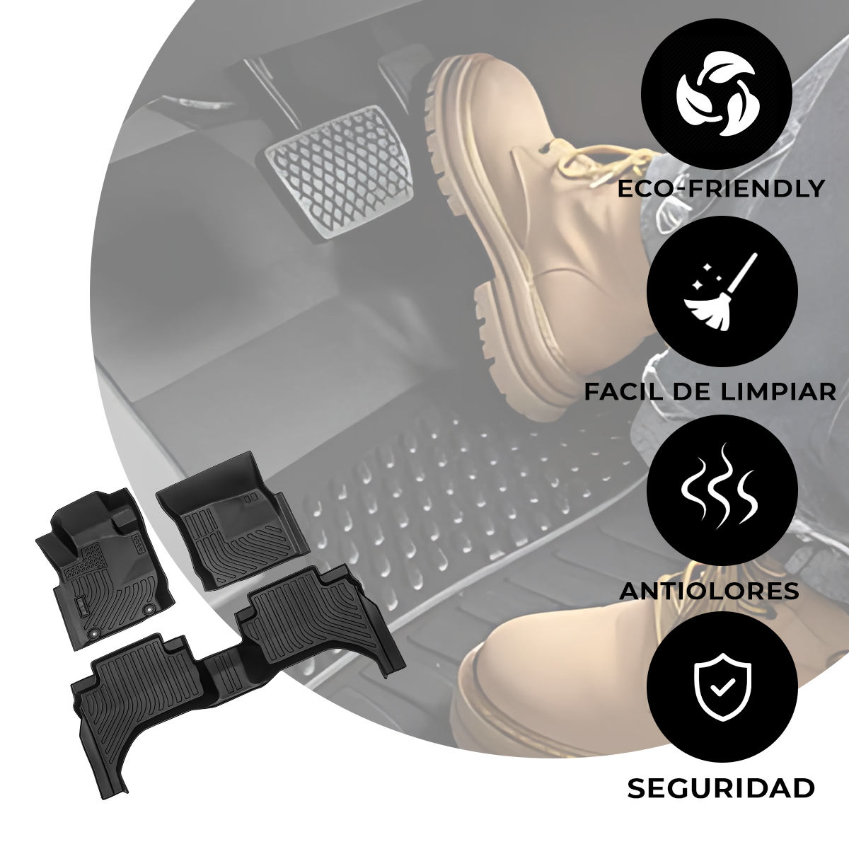 Juego De Tapetes Para Auto Uso Rudo Mitsubishi L200 15-21