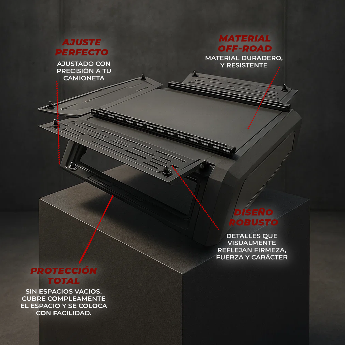 Camper Metálico Para Camioneta Ford Ranger 2023+ Negro