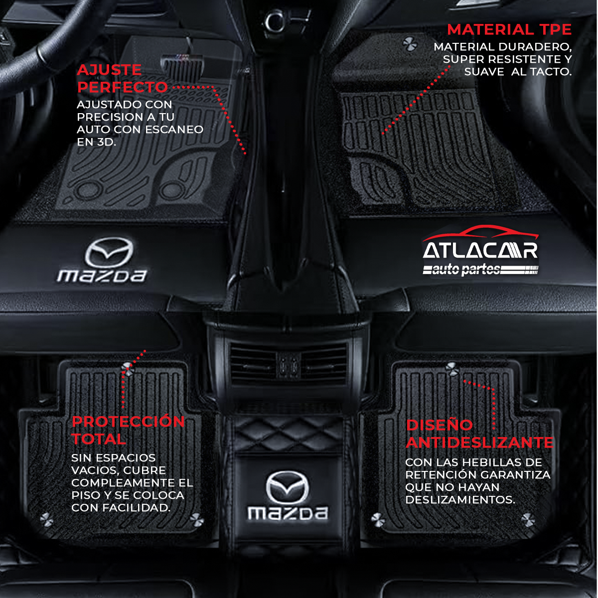 Juego De Tapetes Para Auto Uso Rudo Mazda Bt50 2015-2021