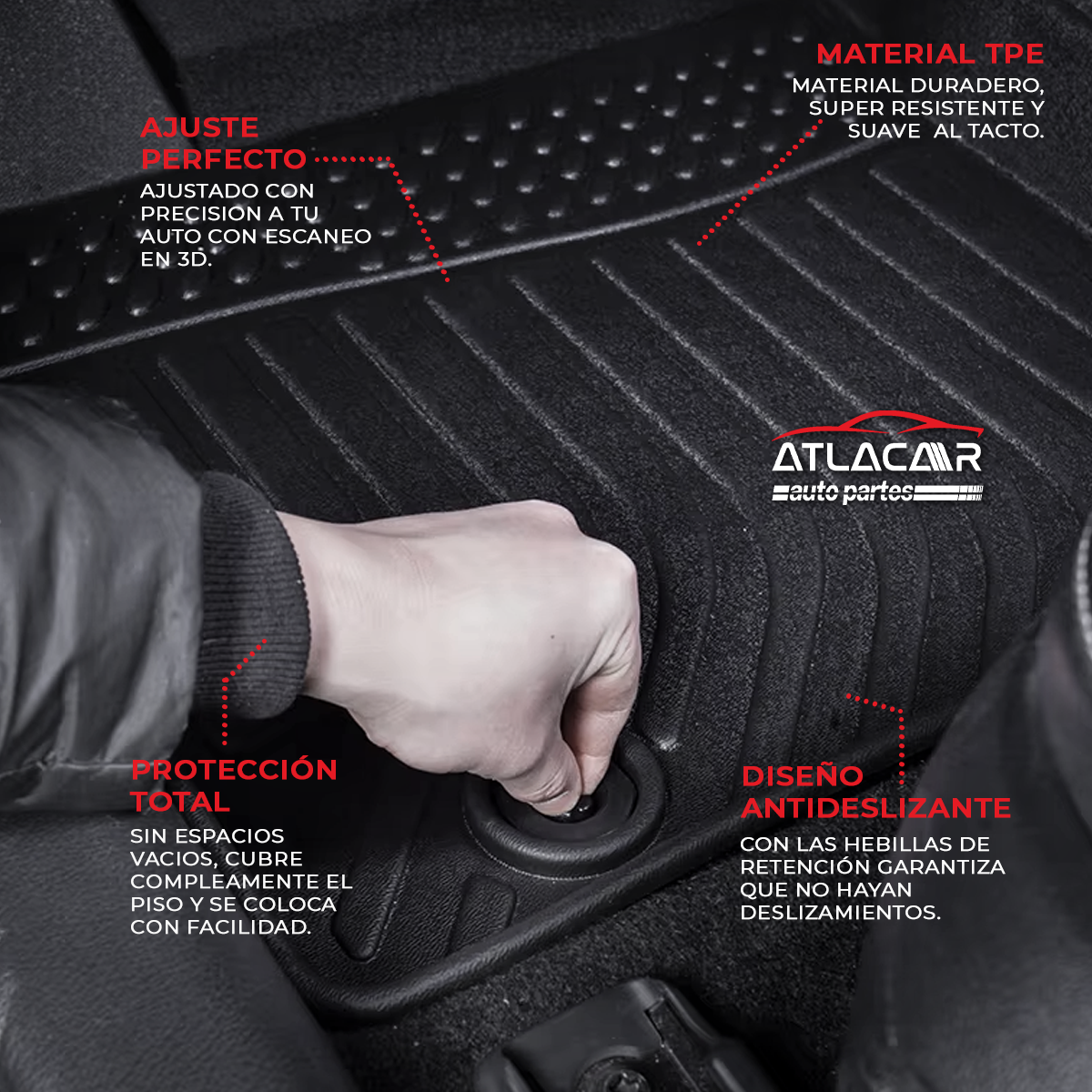 Juego De Tapetes Para Auto Uso Rudo Hilux Revo 2015-2024