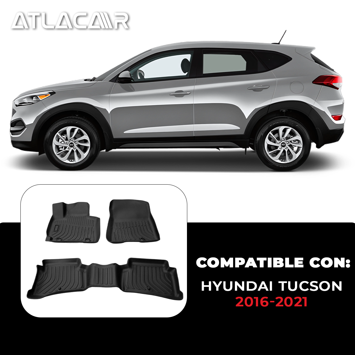 Juego De Tapetes Para Auto Uso Rudo Hyundai Tucson 2016-2021