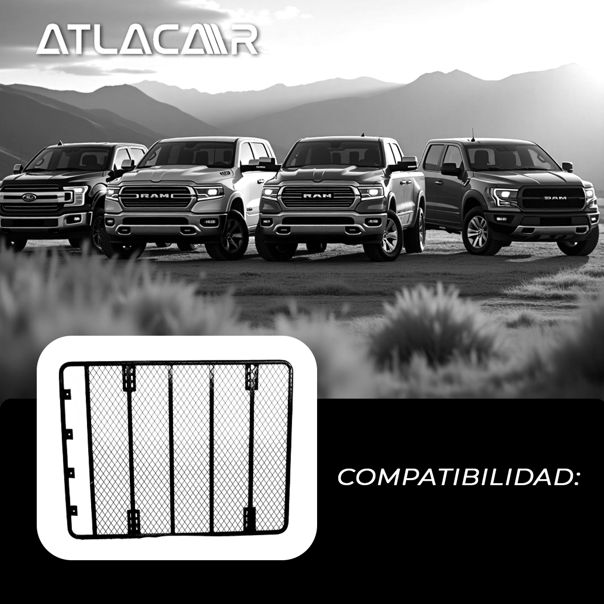 Roof Rack Universal Para Camioneta Negro 160x125cm