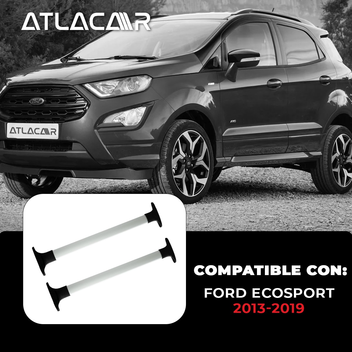 Barras Transversales Portaequipaje Ford Ecosport 13-19 Ecsp-rcb1-1319