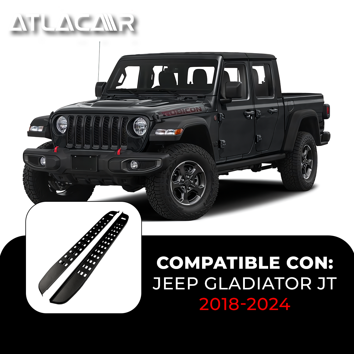 Estribos Antiderrapantes Jeep Gladiator Jt 2018-2024 Negro