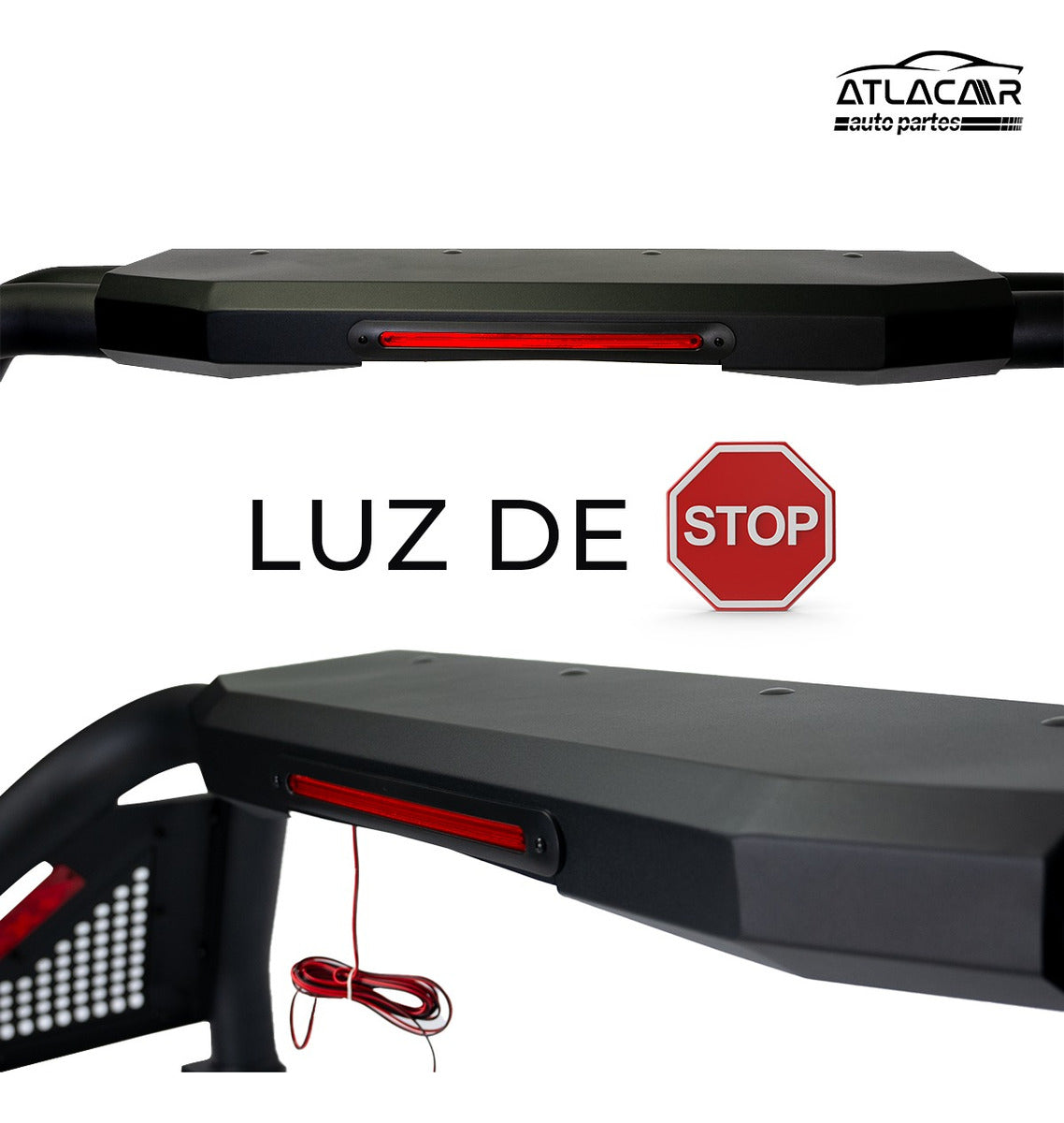 Roll Bar Con Freno Led Para Isuzu D-max Negro