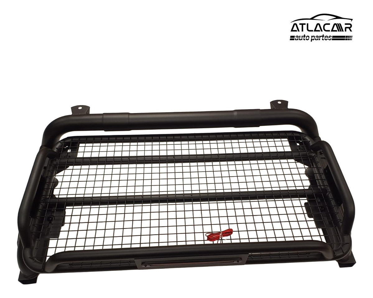 Roll Bar Con Canastilla Freno Led Toyota Hilux Negro