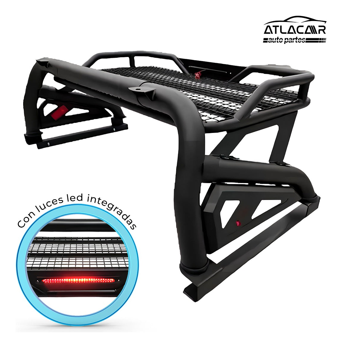 Roll Bar Grande Deportivo Con Parrilla Central Cheyenne Negro