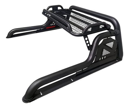 Roll Bar Chico Con Luz Led Y Parrilla Frontier V6 Pro-4x Negro