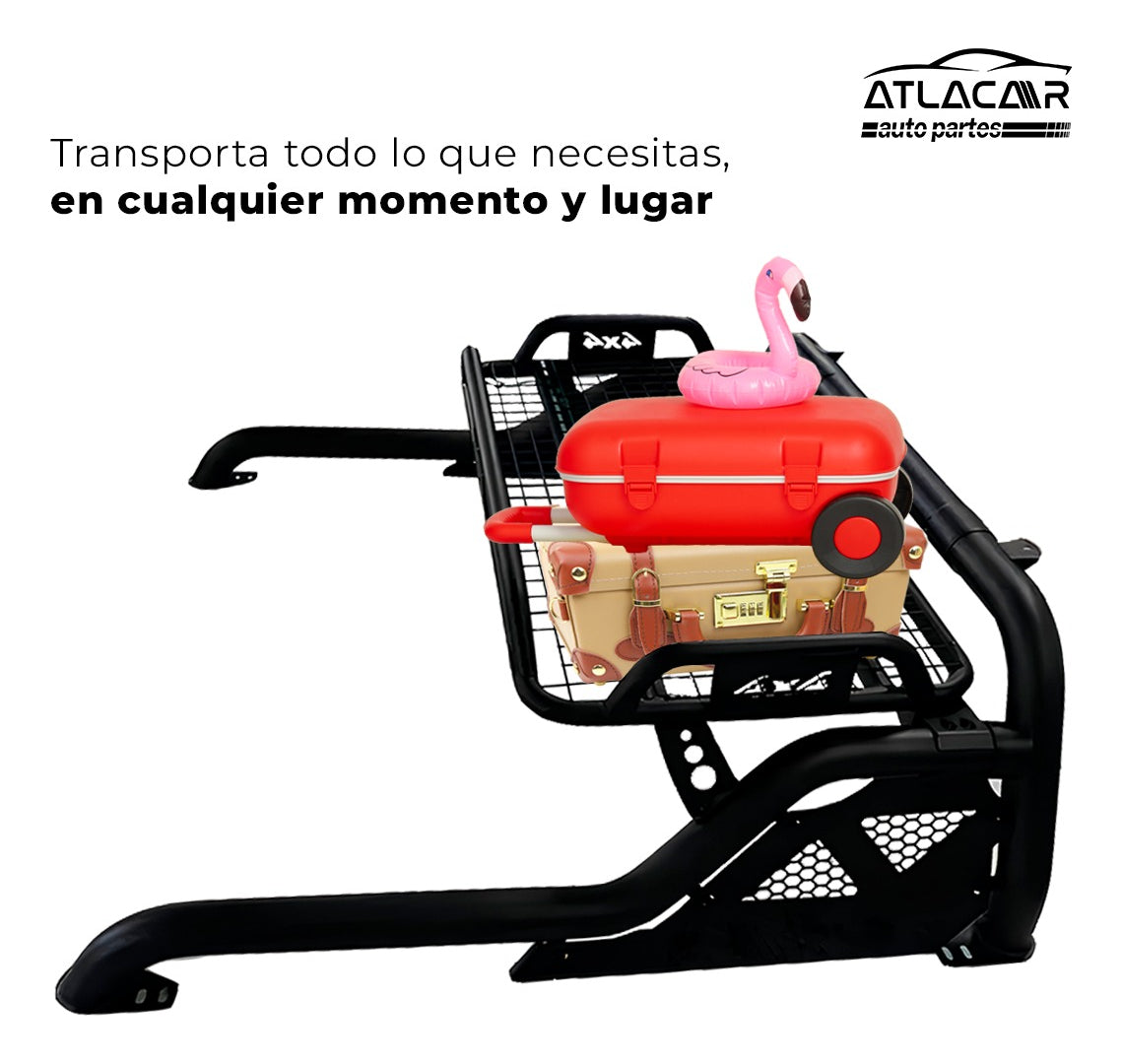 Roll Bar Chico Con Luz Led Y Parrilla Toyota Hilux Negro