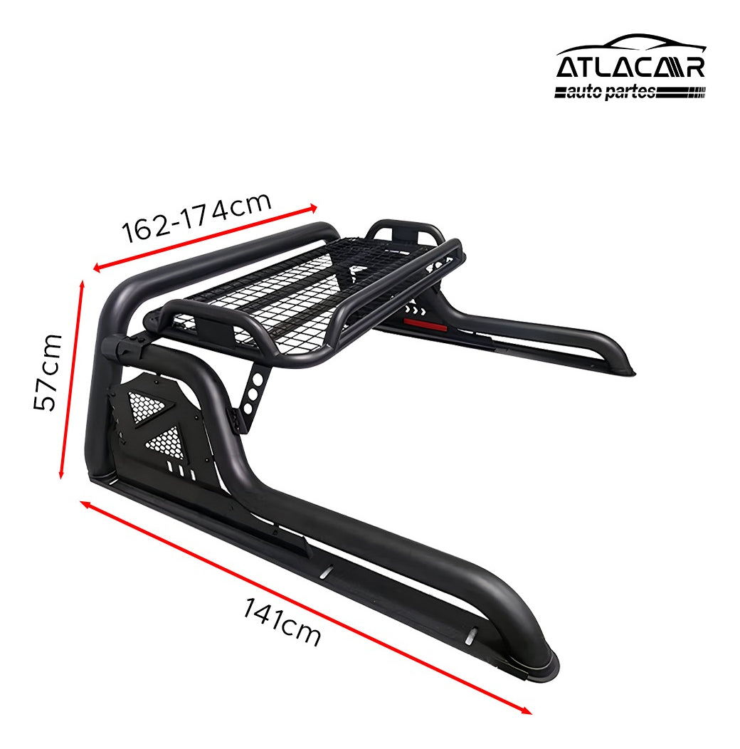 Roll Bar Chico Con Luz Led Y Parrilla Jac Frison T8 Negro