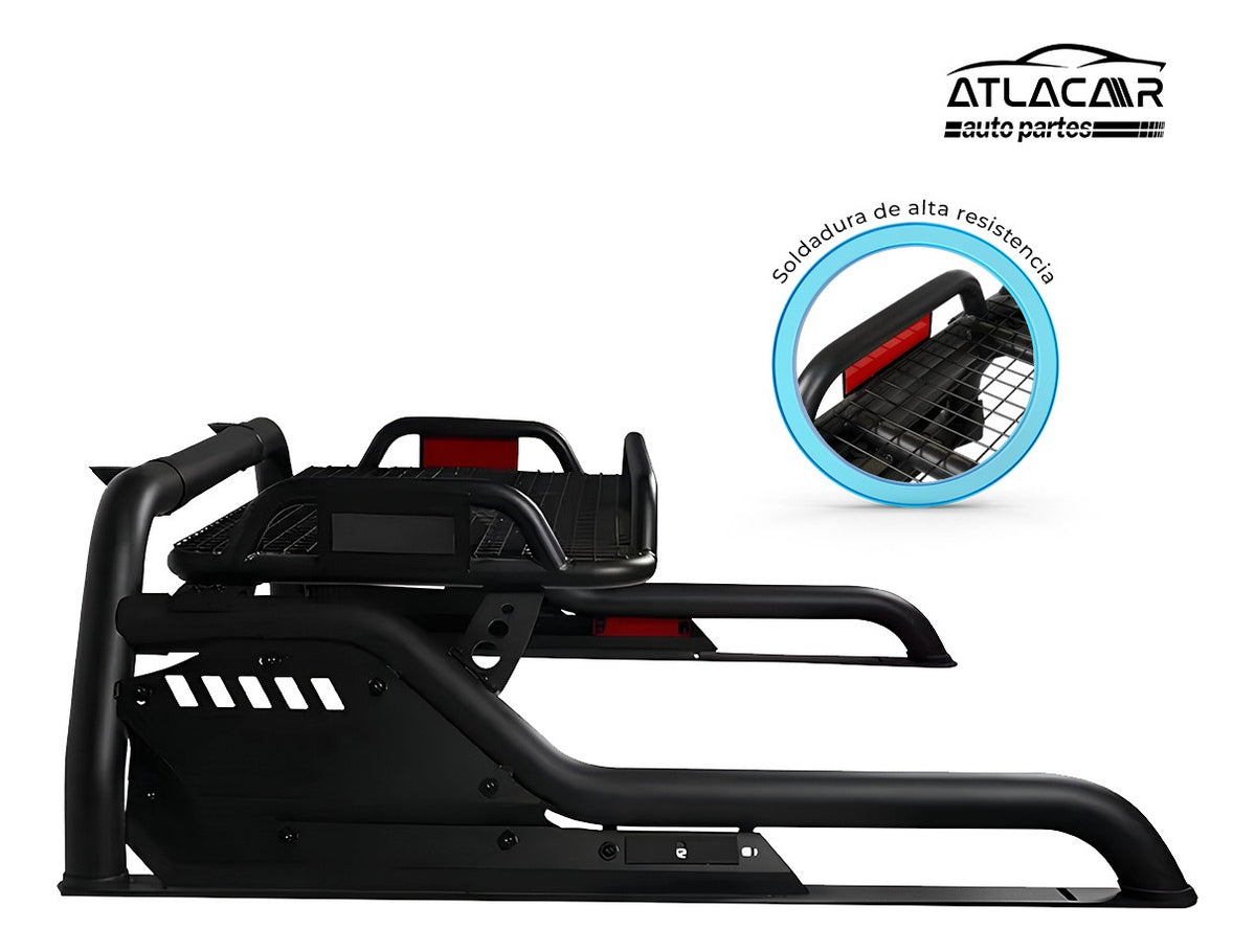 Roll Bar Grande Con Canastilla Negro Gmc Sierra Negro