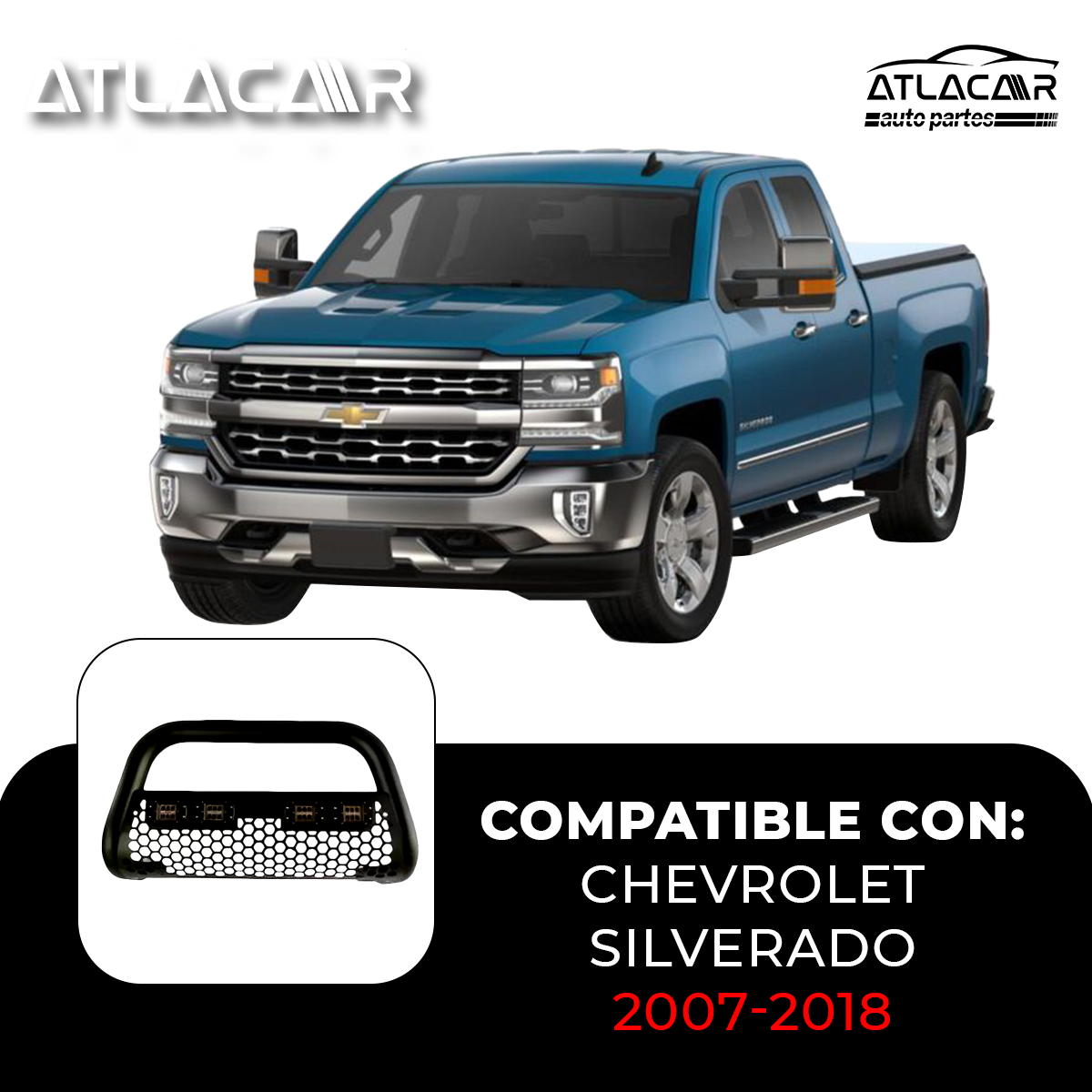 Tumbaburros Con Leds Chevrolet Silverado 2007-2018