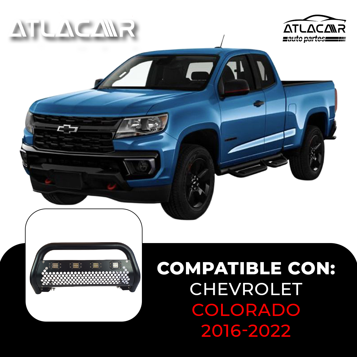 Tumbaburros Con Leds Chevrolet Colorado 2016-2022
