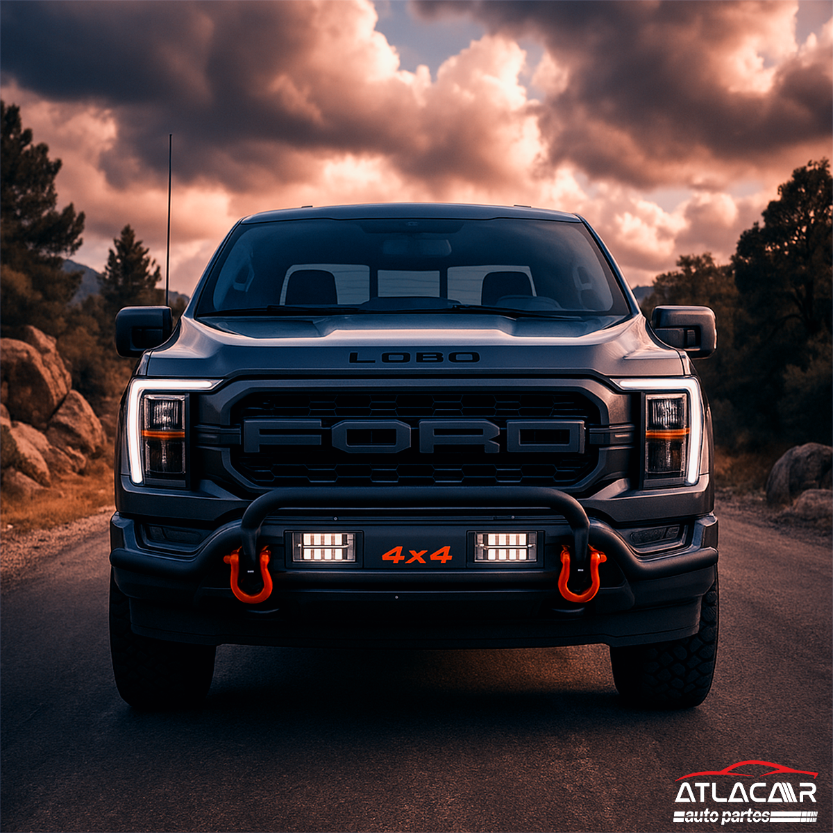 Tumbaburros Con Faros Y Armellas Reforzadas 4x4 Ford F150
