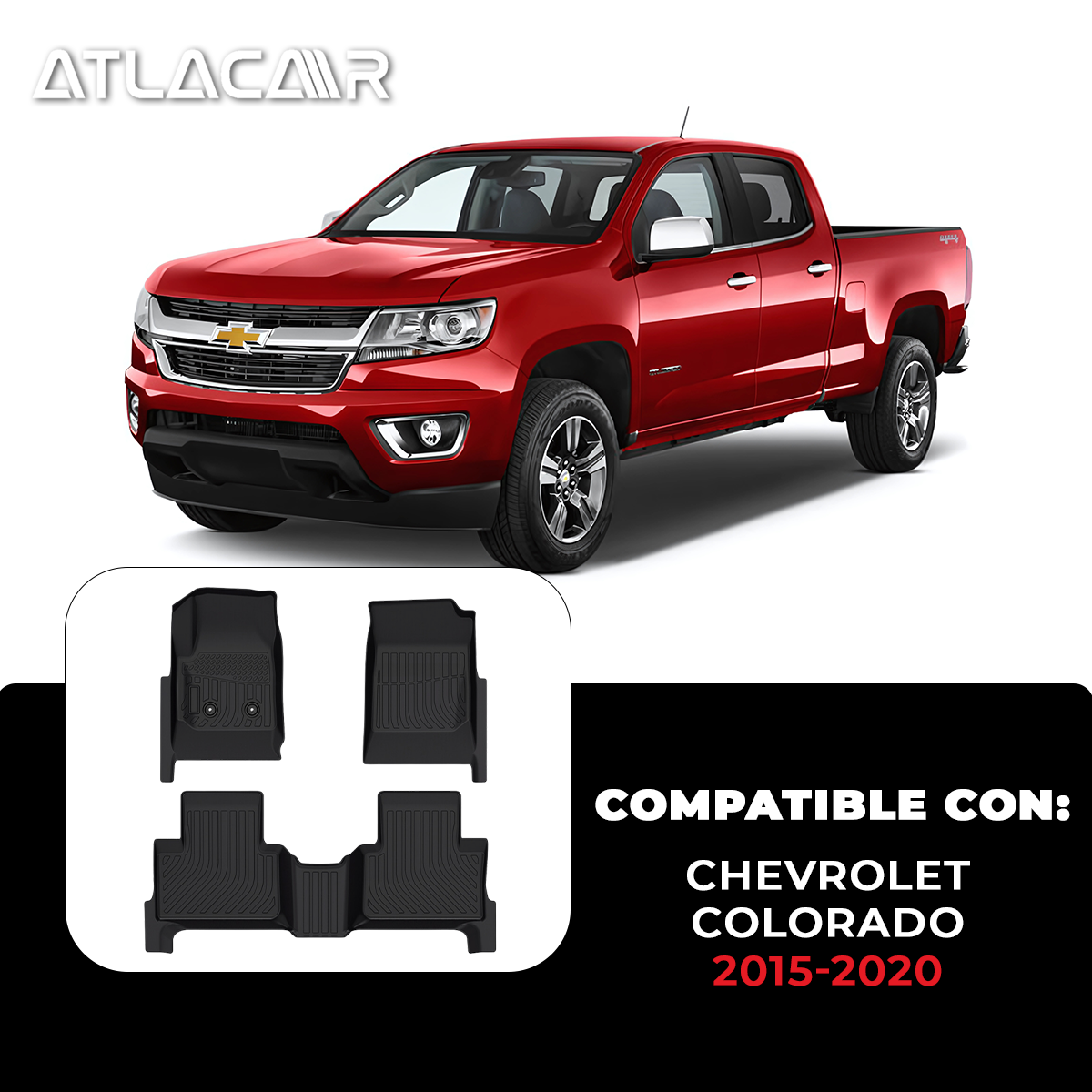 Juego De Tapetes Para Auto Uso Rudo Chevrolet Colorado 15-20