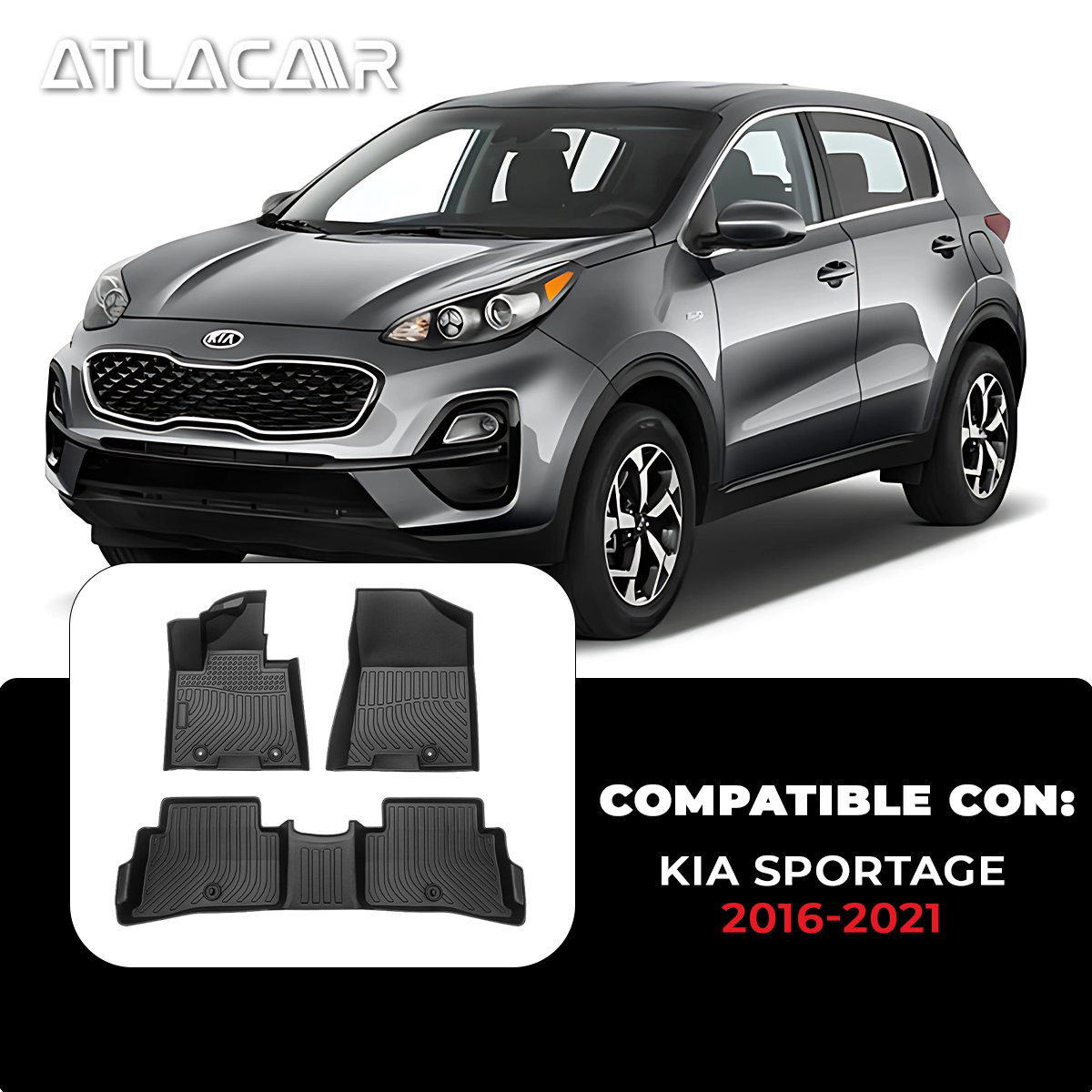 Juego De Tapetes Para Auto Uso Rudo Kia Sportage 2016-2021