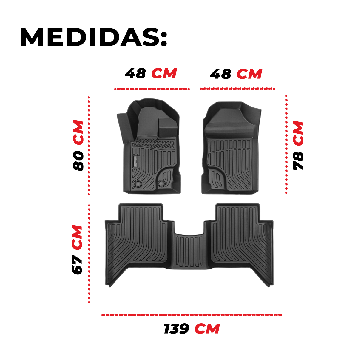 Juego De Tapetes Para Auto Uso Rudo Mazda Bt50 2015-2021
