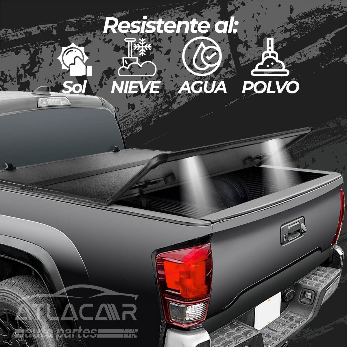 Tapa Rígida Triptica Con Luz Chevrolet S10 2022+