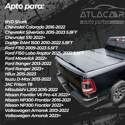 Tapa Rígida Triptica Con Luz Chevrolet S10 2022+