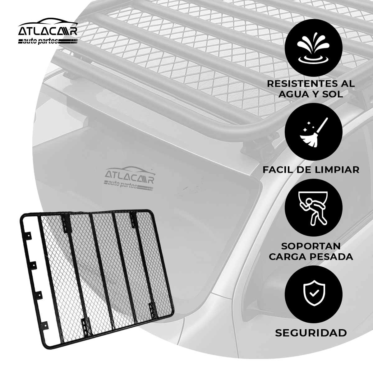 Roof Rack Universal Para Camioneta Negro 160x125cm