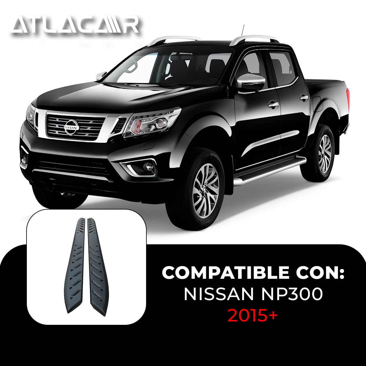 Estribos Nissan Np300 Doble Cabina 2015+ Antiderrapantes