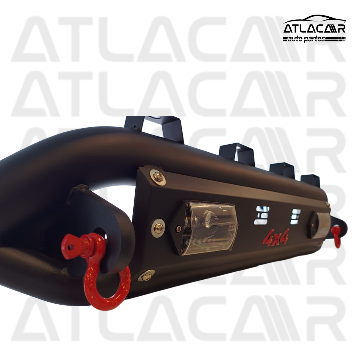 Tumbaburros Negro Mate 4x4con Faros Led Mitsubishi L200