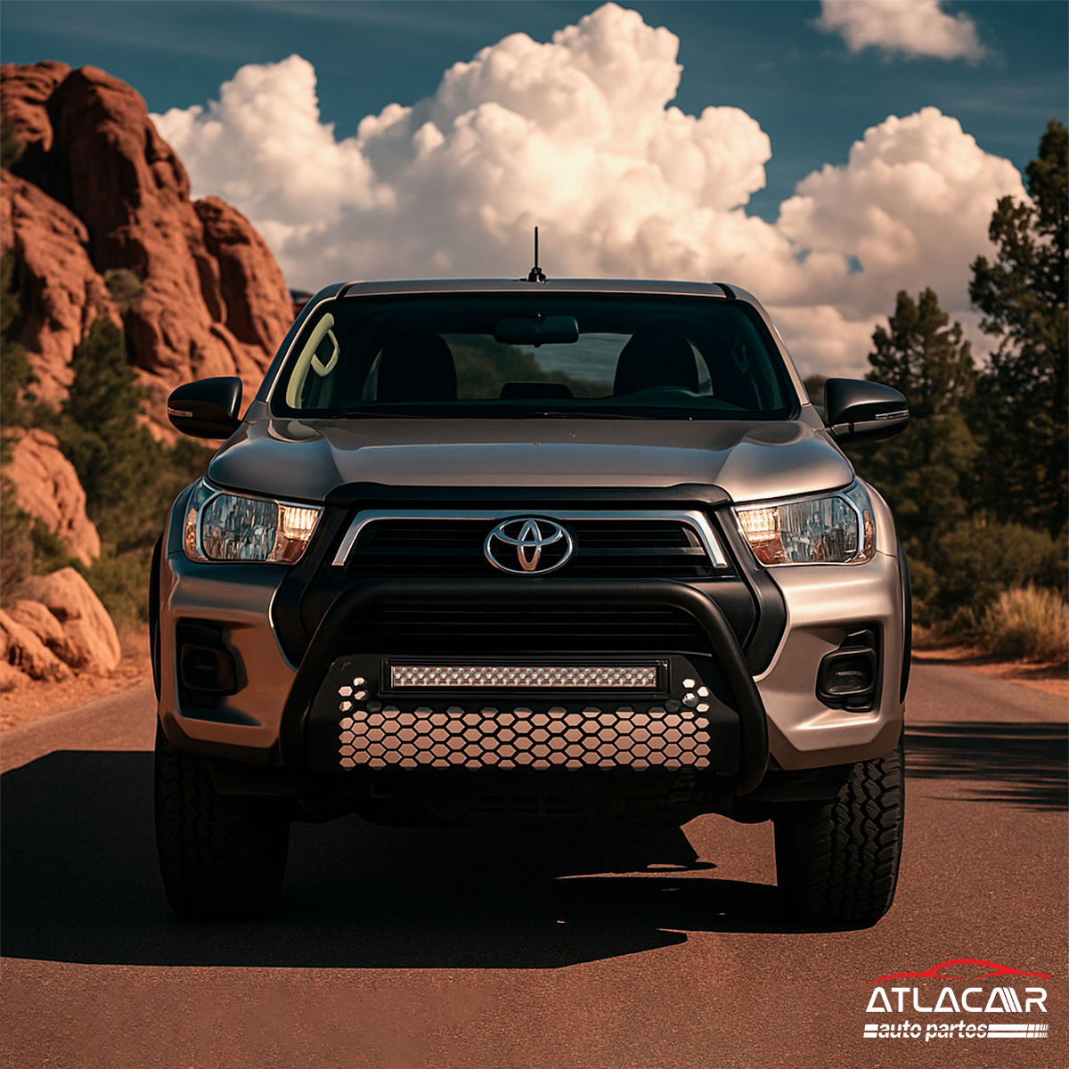 Burrera Con Barra Led Hilux Revo 2015-2023