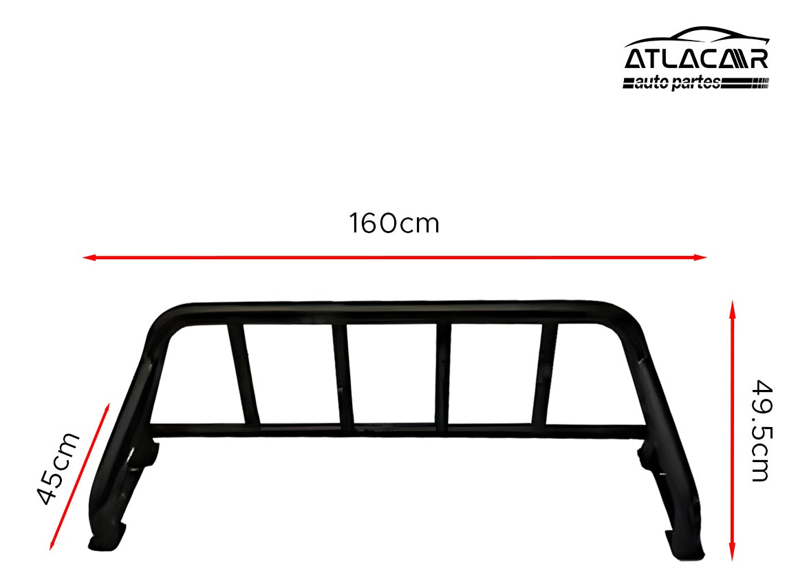 Roll Bar Chico Básico Tubular Toyota Hilux Negro