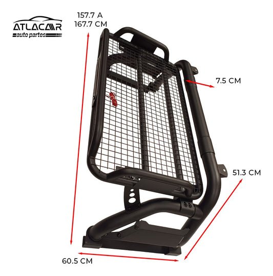 Roll Bar Con Canastilla Freno Led Chevrolet Colorado Negro